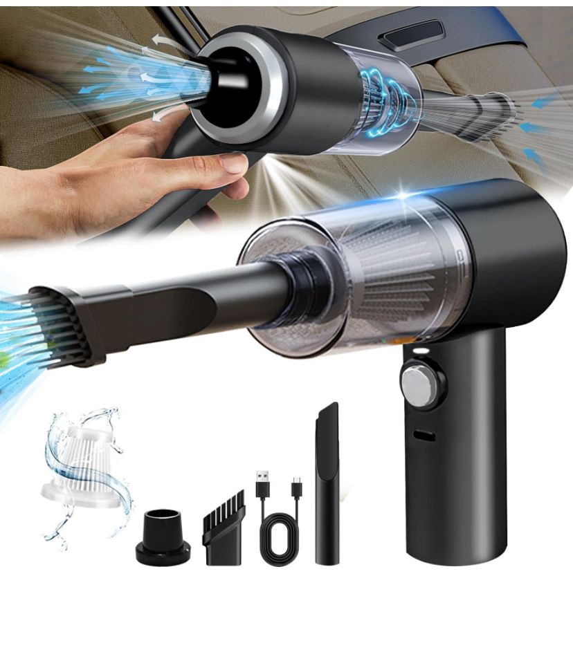 Combo Aspiradora para Carro + Transmisor Bluetooth Multifuncional